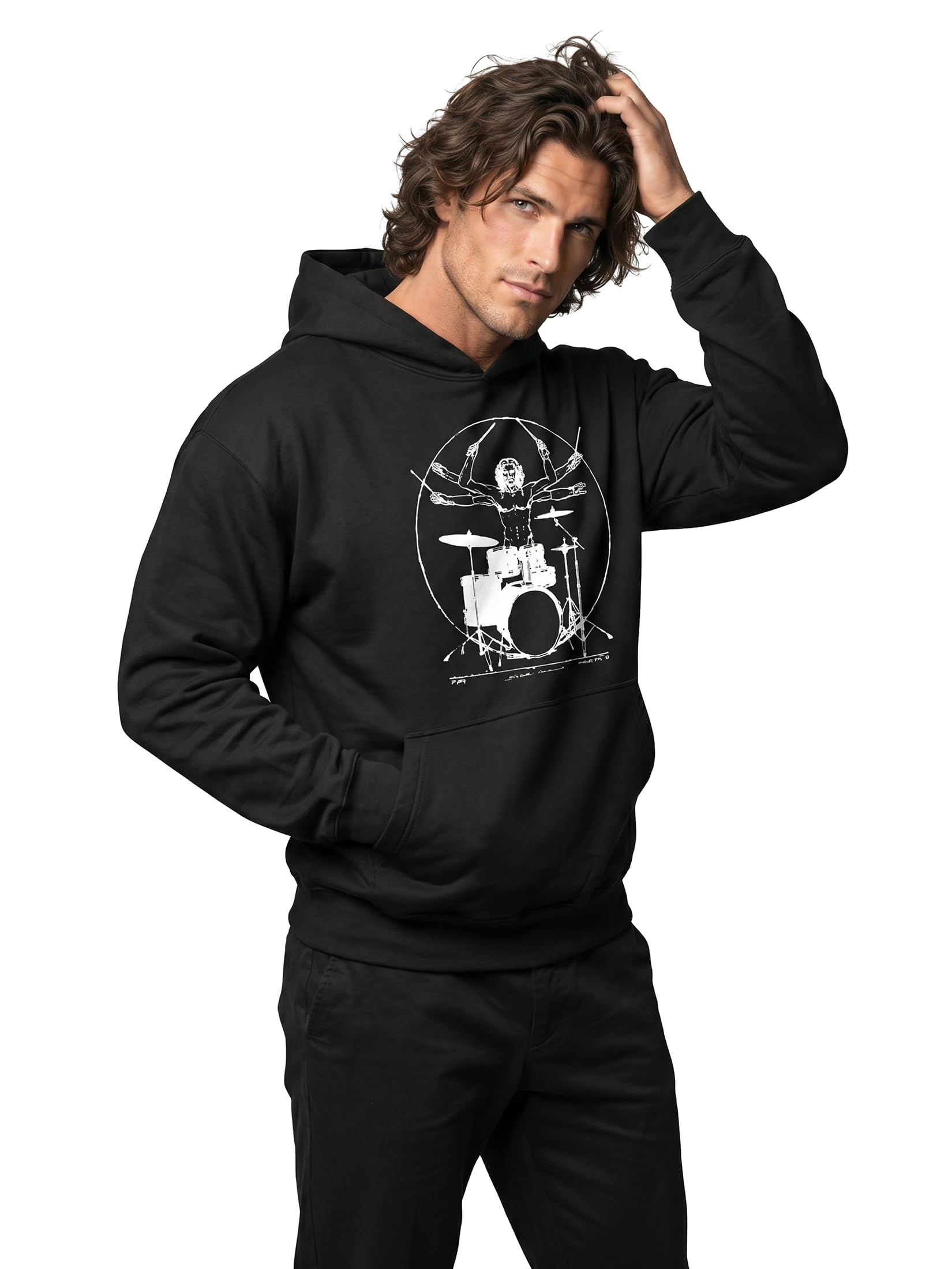 MAKAYA Sweater con Stampa Musica - Felpa Rock Chitarra