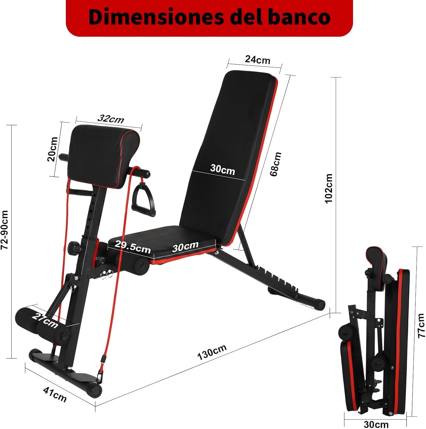 Banco de Pesas Ajustable y Plegable para Musculación, Banco de Entrenamiento Multifuncional para Gimnasio en Casa, Carga Máx. 250/300kg, con Banco Scott o Silla Romana de Hiperextensión