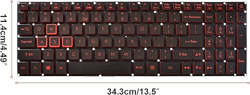 Miniatura 4 de Teclado de repuesto con retroiluminación compatible con Acer Nitro 5 AN515-31 AN515-41 AN515-42 AN515-51 AN515-52 AN515-53 N17C1 negro diseño de EE.