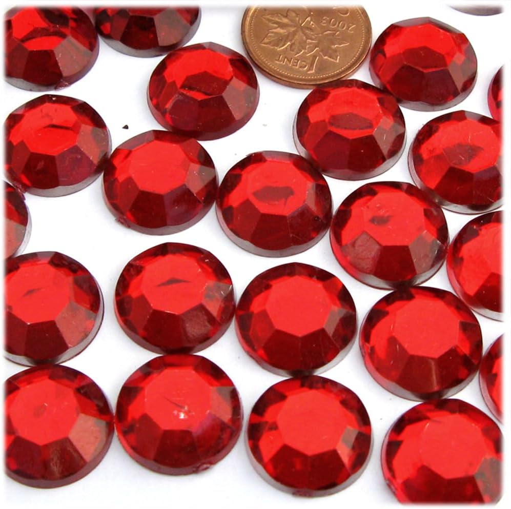 The Crafts Outlet 1,000pc Rhinestones Round 16mm - Flatback Ruby Red RED