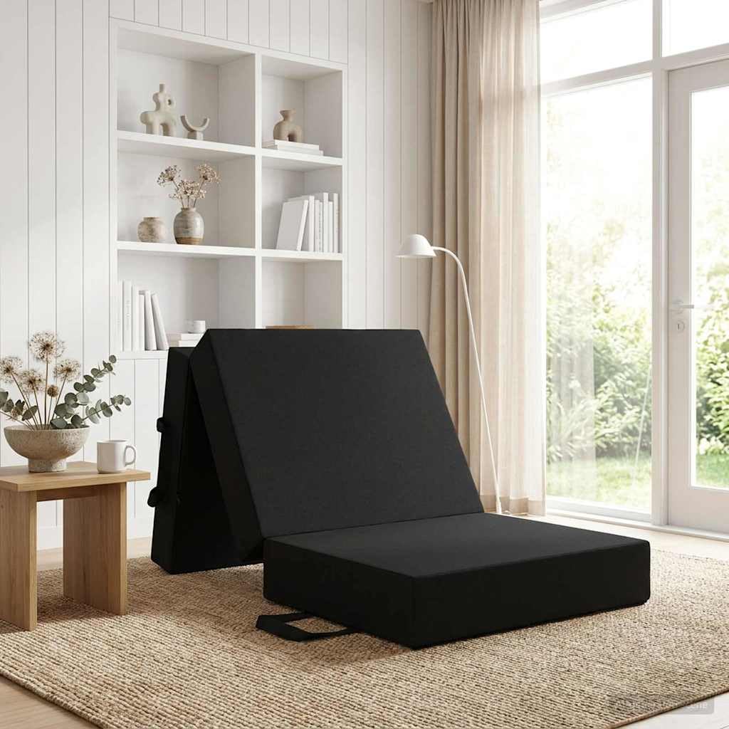 Sofa rozkładana poliestrowa 75 x 67 x 45 cm czarna