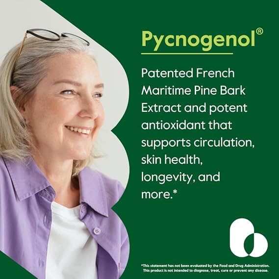 BESTVITE Pycnogenol 50mg (60 Caps) - French Maritime Pine Bark Extract