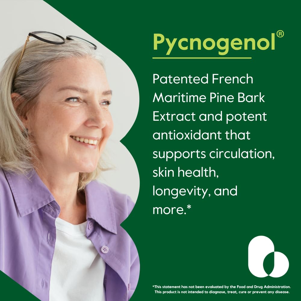 BESTVITE Pycnogenol 100mg (60 Caps) - French Maritime Pine Bark Extract — Amazon image 2