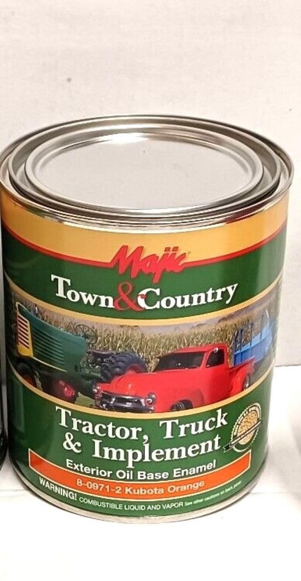 Majic Town & Country Tractor, Truck & Implement Exterior Oil Base Enamel, 1 Quart, Kubota Orange