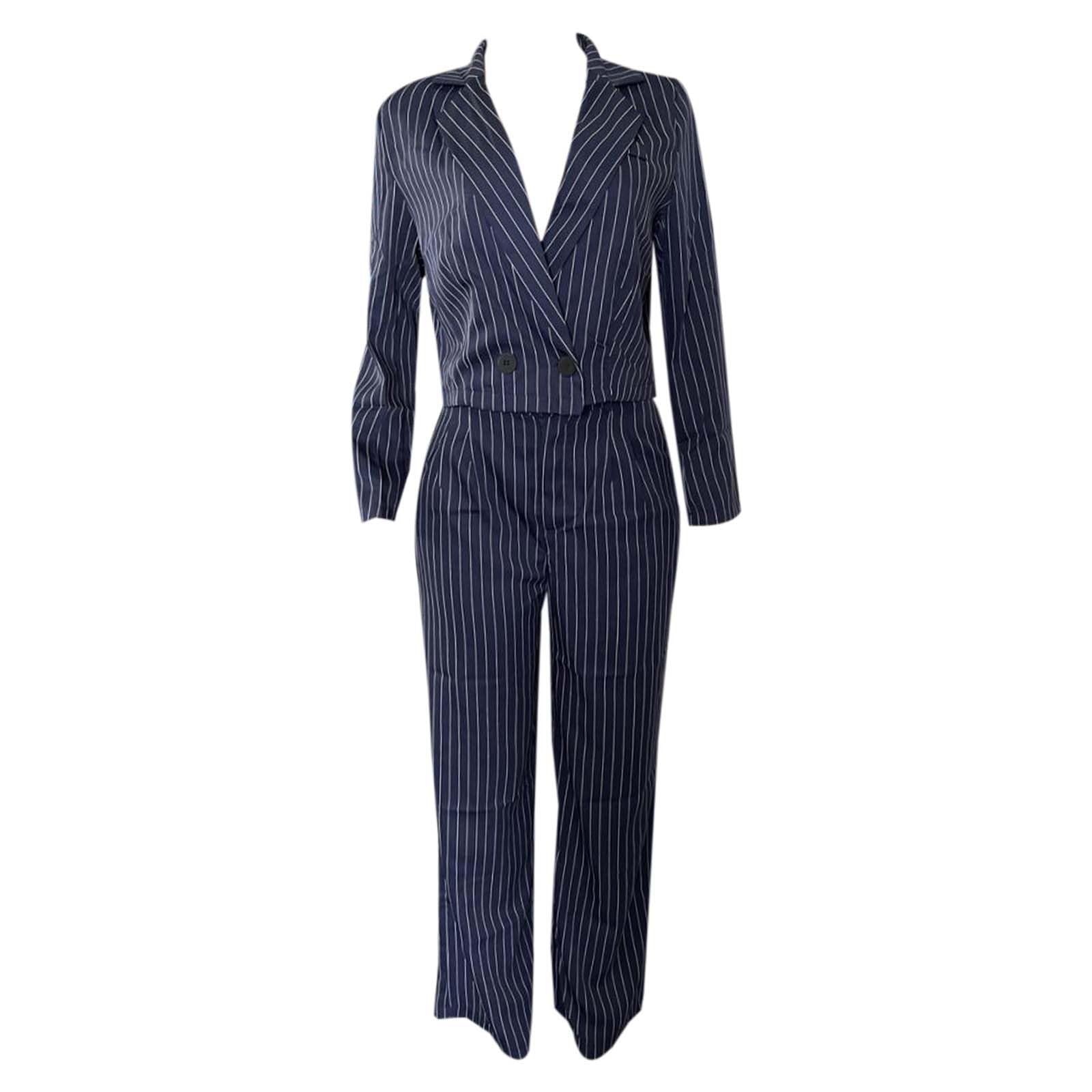 Set di 2 pezzi da donna in cotone con top e pantaloni, set casual, elegante, moderno, per sport, fitness, yoga, palestra, abbigliamento chic, uscita città, ufficio, A42