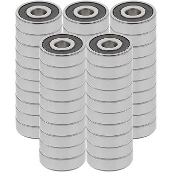 [50-Pack] 687-2RS - Premium Deep Groove Radial Ball Bearing 0.276 in x 0.551 in x 0.197 in ID x OD x Width | 7 mm x 14 mm x 5 mm ID x OD x Width with Double Rubber Seal