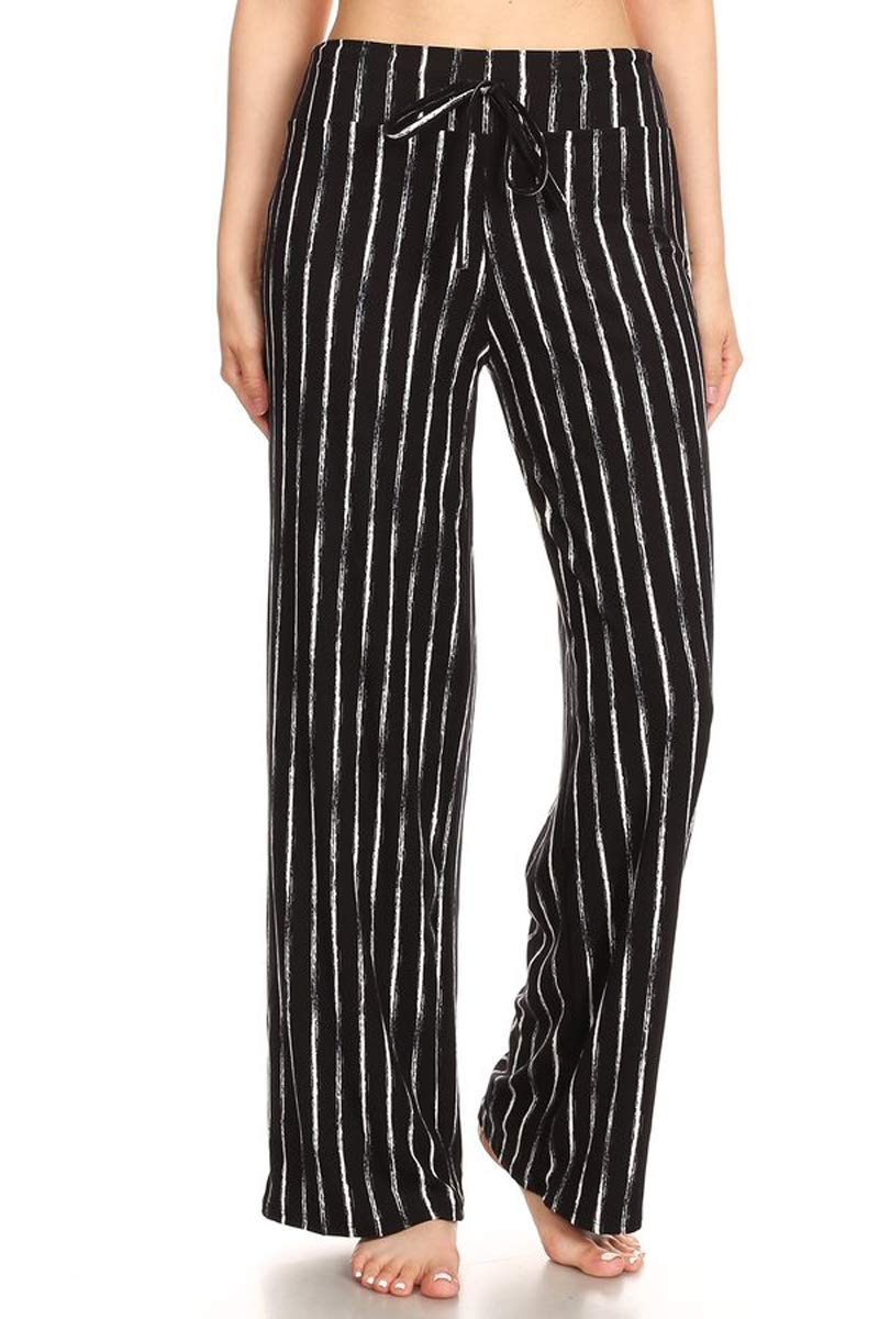 Leggings Depot Women's Wide Leg Drawstring Pajama Pants for Lounge, Sleep