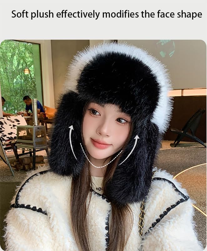 DAISHA Women Men Winter Trapper Hat Ear Flaps Russian Ushanka Trooper Aviator Hunting Hats Eskimo Windproof Ski Snow Cap