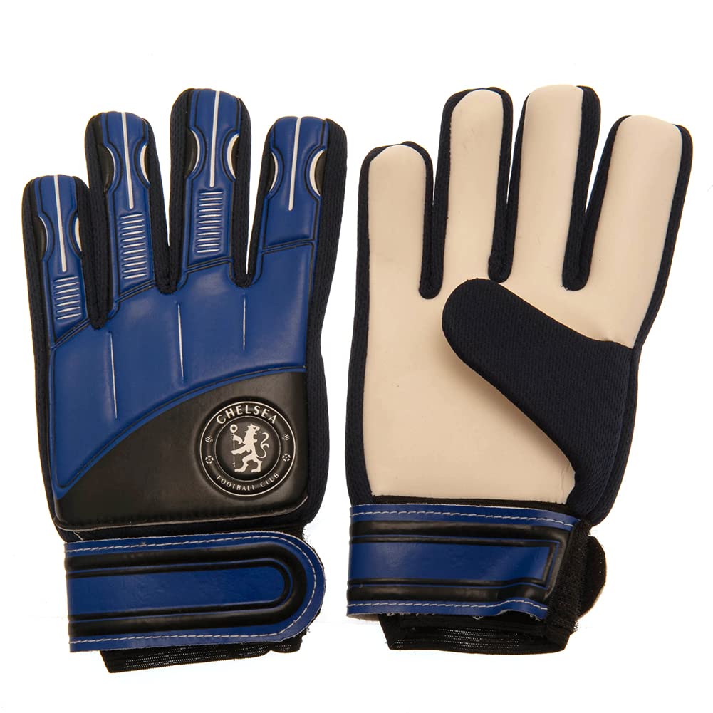 Hy-Pro Officially Licensed Chelsea FC Goalkeeper Gloves - Junior, Delta Design, Goalie, with Strong Palm Grip for High Performance, Boys and Girls