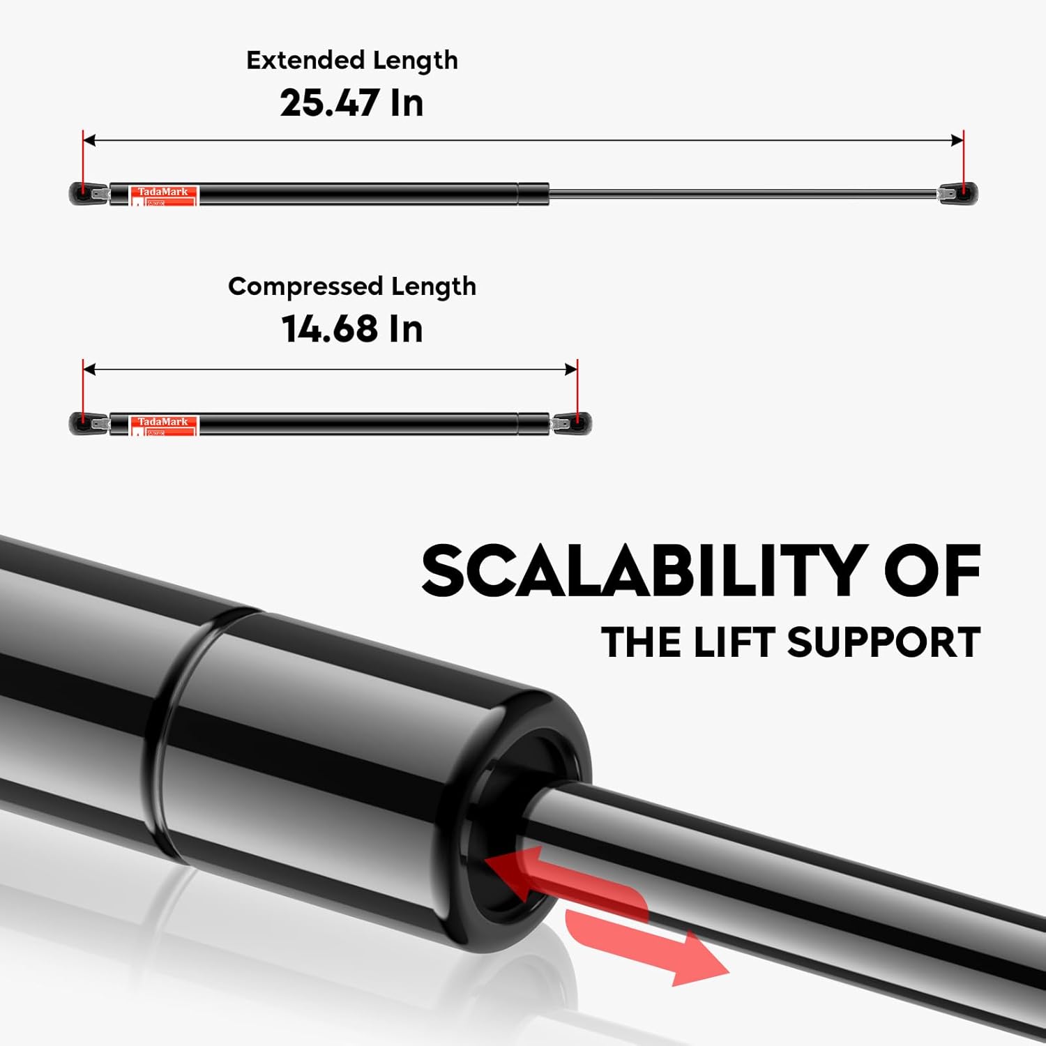 Rear Window Glass Gas Struts Shocks Lift Support Fits for 1987-1995 Jeep Wrangler YJ 1987 1988 1989 1990 1991 1992 1993 1994 1995, 4761, 2 Pcs