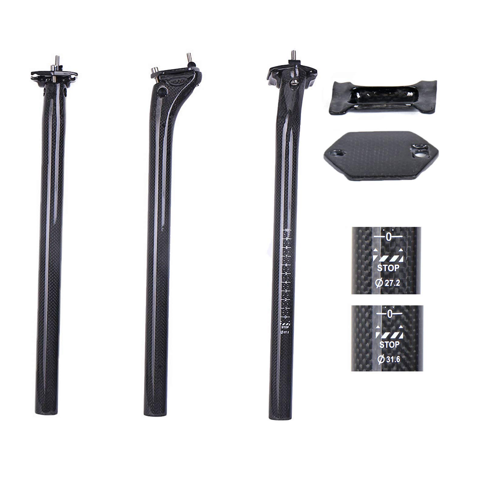 3k Fibra di Carbonio 27.2/31.6mm*350/400mm Reggisella per Bicicletta Mountain/Road Bike BMX Sottosella