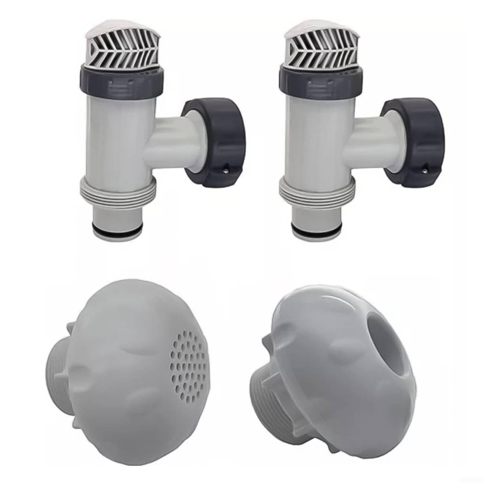 Kit valvola a stantuffo per piscine fuori terra, ugello di ingresso e filtro di uscita da 3,8 cm, compatibile con sistemi di filtrazione INTEX 28633EG 28635EG (2 set)