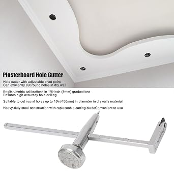 Drywall Circle Tool, Drywall Cutting Tool, Adjustable Hole Saw, for Steel Shaft Plasterboard Saws, Circular Saw, Crafts