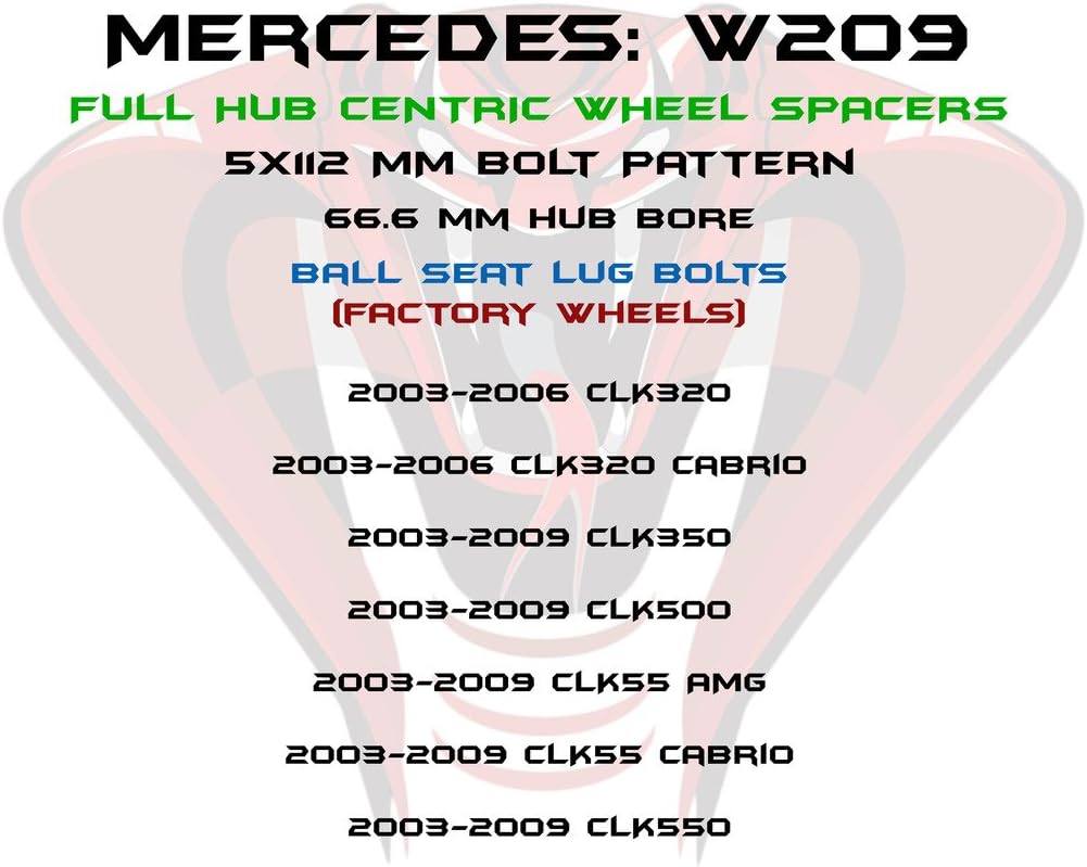 2pc 5x112 Hubcentric Wheel Spacer 10mm (FRONT HUB ONLY) + 20 12x1.5 Extended Chrome Lug Bolts Which Is Compatible With Mercedes Benz