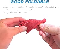 Vista 3 de 2 pares de soportes de silicona para mango de sartén caliente, fundas para mango de sartén caliente, funda de agarre para olla, mango de hierro