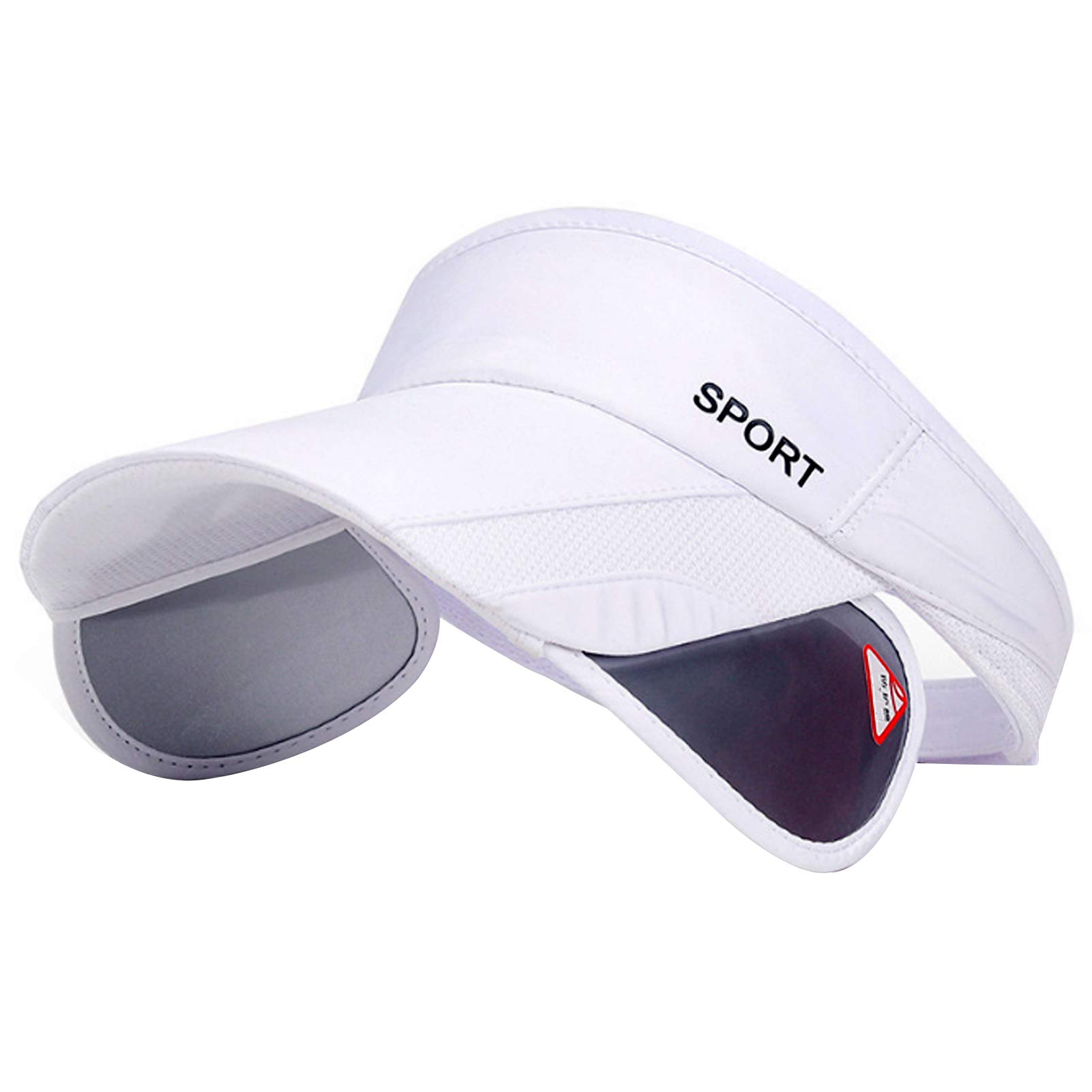 Summer Sun Visor Hat - Women Adjustable Golf Cap with Retractable Brim, UV Protection Beach/Tennis Sport Hat, White, 7