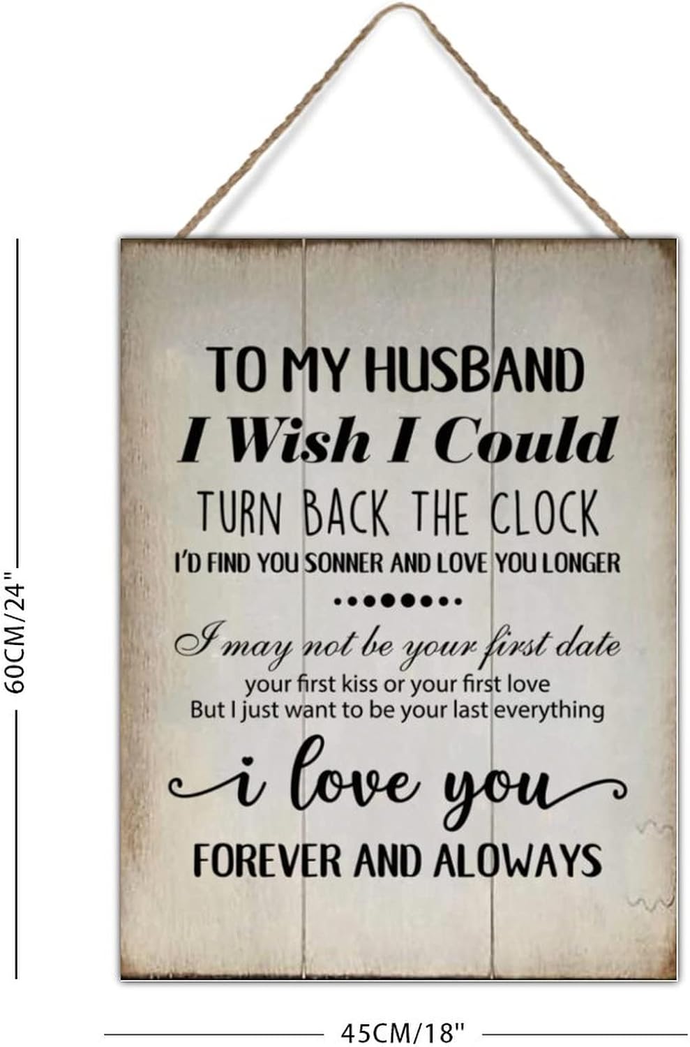 Wood Sign with Quotes to My Husband I Love You Wooden Door Hanging Signs Motivational Quotes Religious Wood Decor Sign Vintage Wood Wall Art Sign 18x24in Birthday Gift to Friends