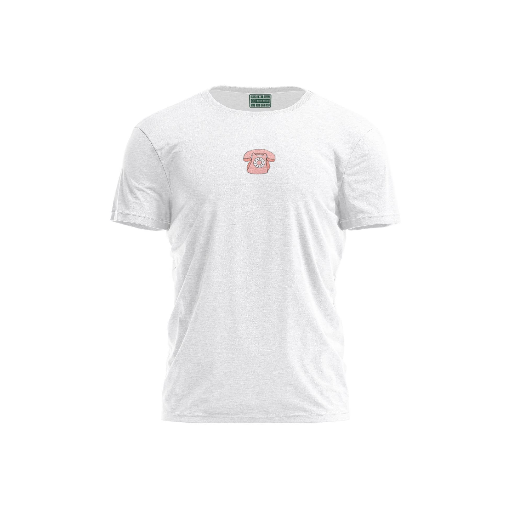 Bona Basics, Digitally Printed, Men's Basic T-Shirt,%100 Cotton, White, Casual, Men's Tops, Size: S