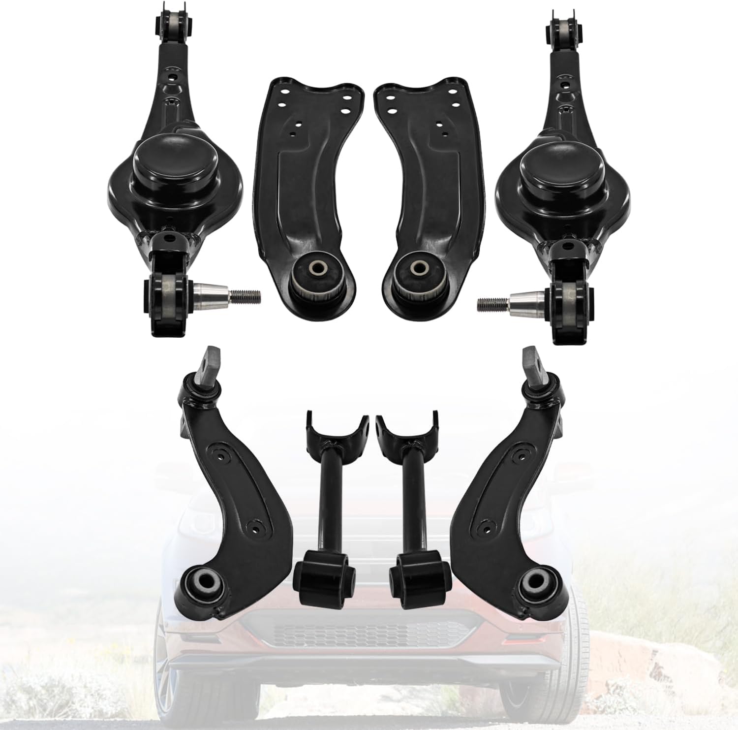 Rear Upper & Lower Control Arm Kit Fits For Ford Edge 2011-2015 for Lincoln MKX 2011-2015 w/Ball Joints Replace# CMS401140 CMS401141 CMS401244