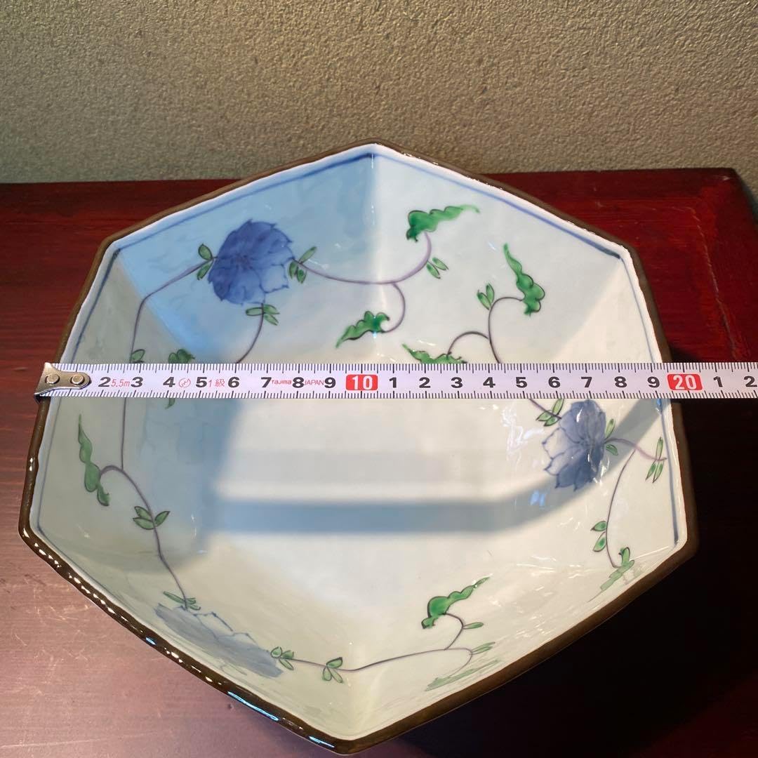 八角形 花柄デザイン ボウル 陶磁器