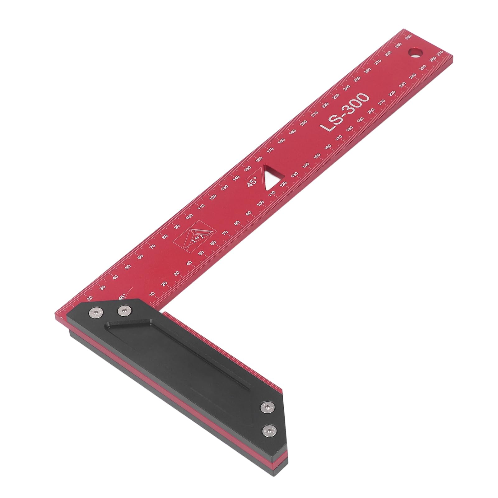 Regla de trazado para carpintería, regla para carpintería en forma de L, regla de trazado de aleación de aluminio con llave hexagonal, regla de medición doble de 45 ° para