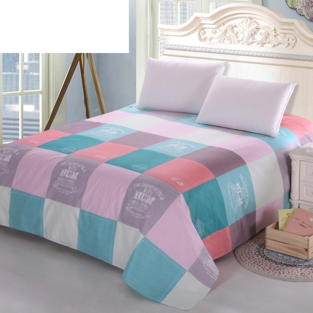 Draps en coton de 270x230cm avec imprimé de plantes pour grand lit