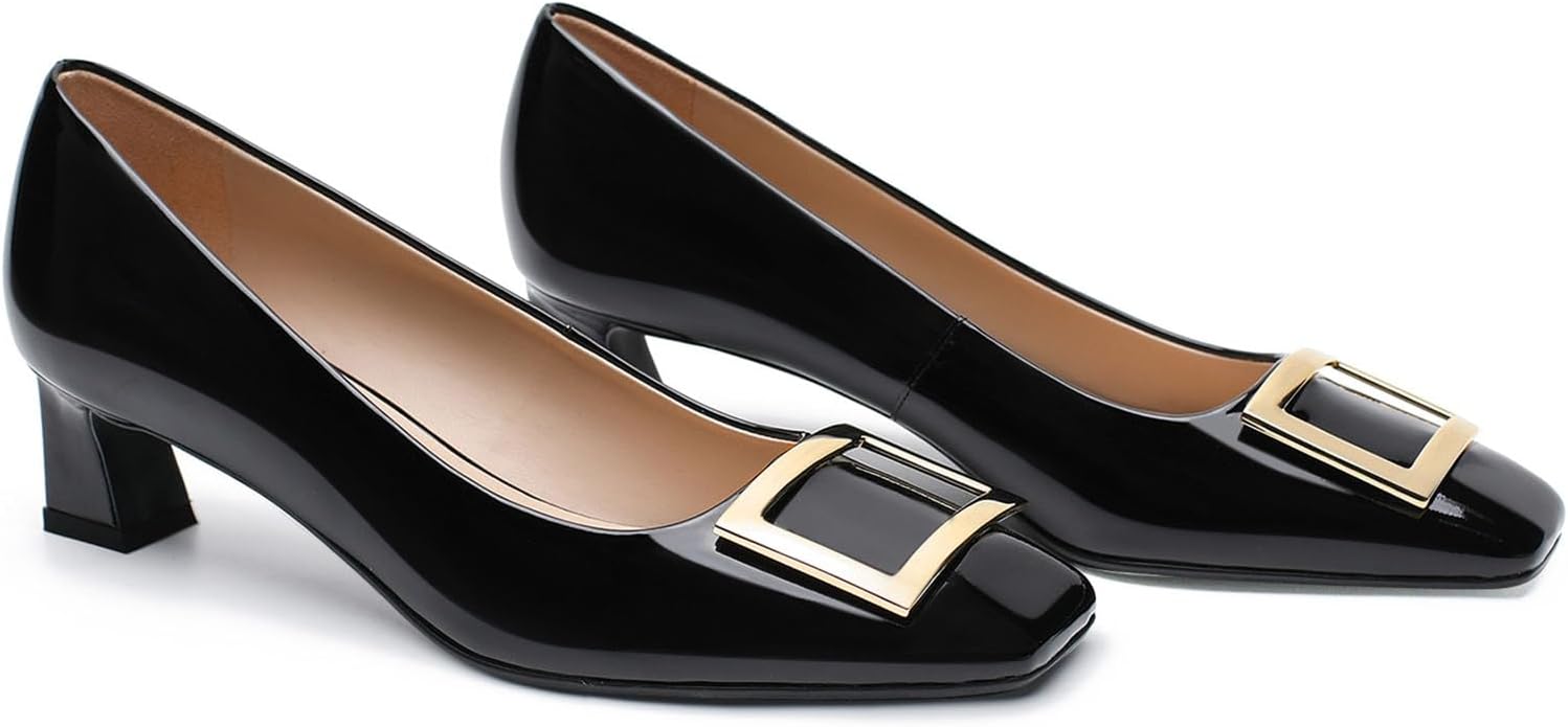 Block Heels for Women Genuine Leather Square Closed Toe Chunky Heels Office Work Shoes Women's Heels for Business Casual - Image 5