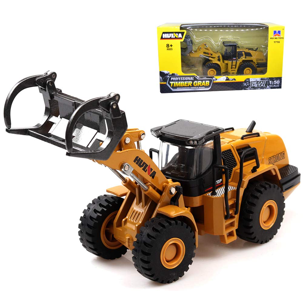 Buy Ailejia 1/50 Scale Diecast Wood Grab Construction Vehicle Toys
