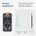 Spigen Protecteur d'écran en verre trempé [GlasTR EZ FIT] conçus pour iPhone 16 / iPhone 15 [2 Paquet]-- Verre trempé, modèle d'installation inclus, cristal transparent, 9H dureté