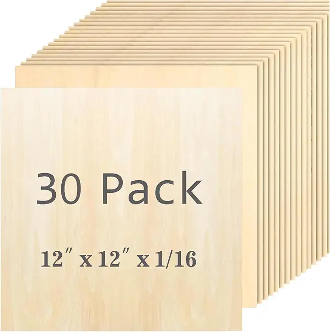 30-Pack Basswood Sheets 12×12 in