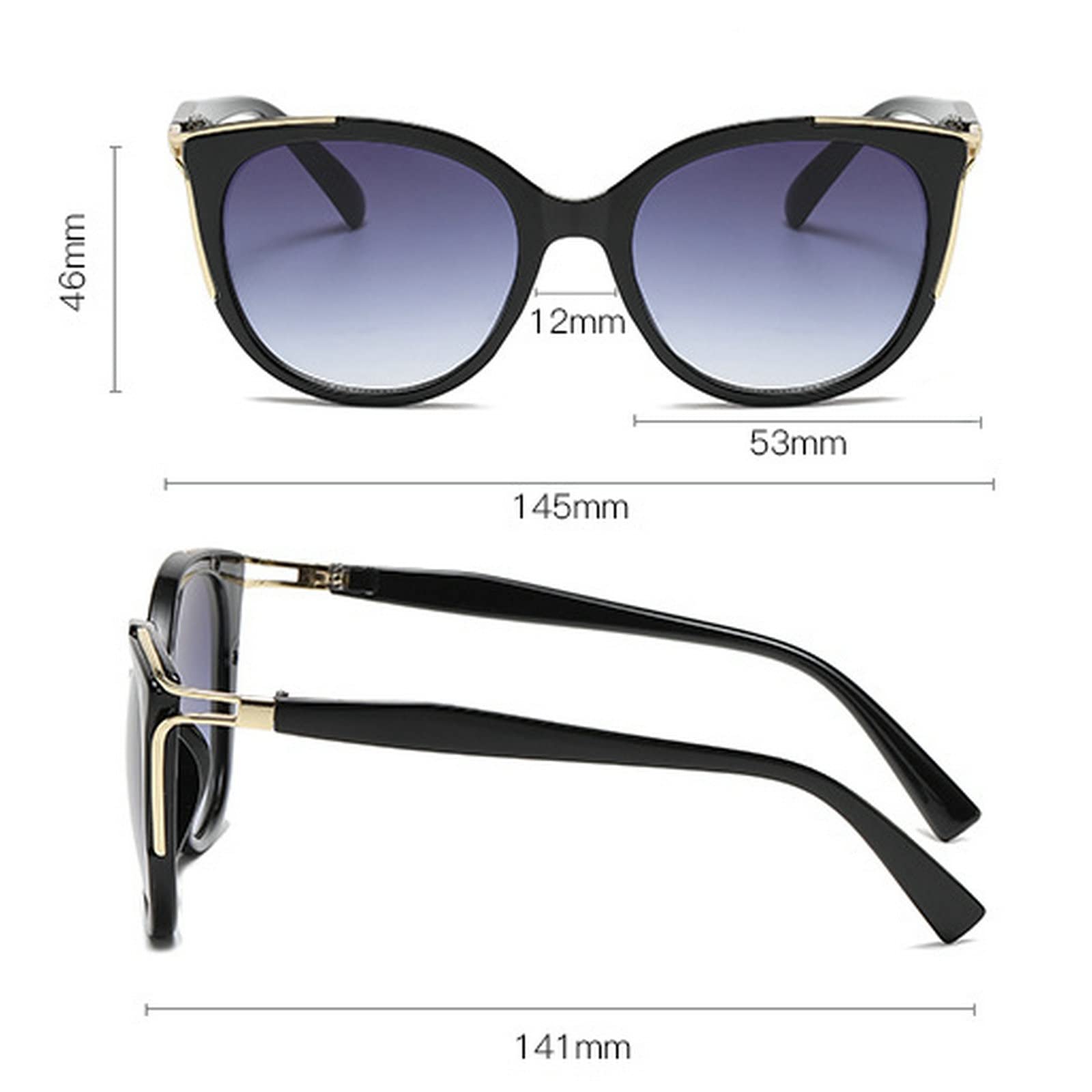 Melrose Fashion Full Lens Magnification Sun Readers Sunglasses Women Square Reading Glasses (black, 2, multiplier_x)