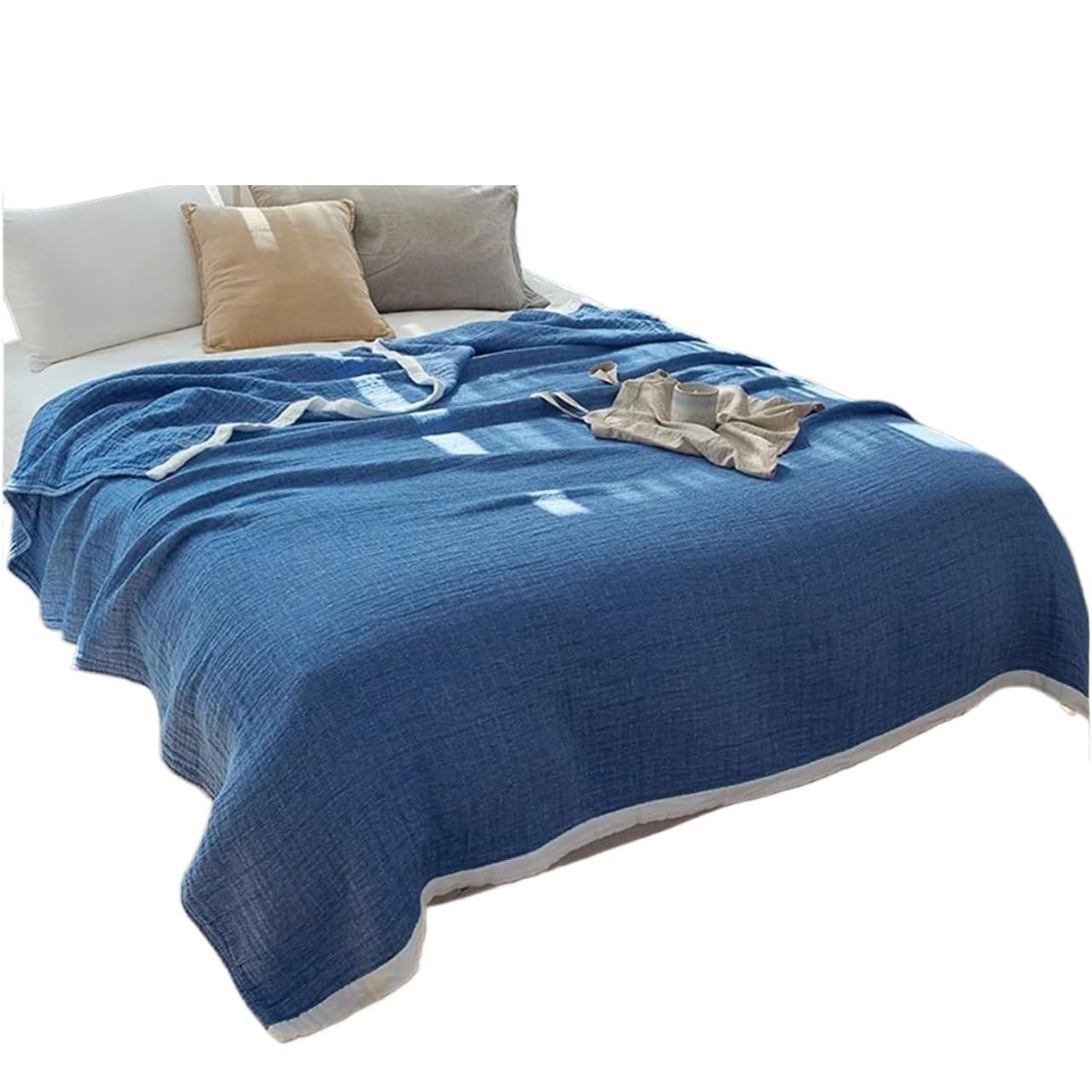 FIgpmwld Cotton Muslin Throw Blanket Summer Multicolor Multiple Sizes(Color12,200x230cm)