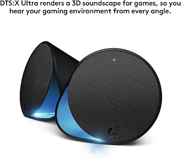 Logitech G560 PC Gaming Speaker System with 7.1 DTS:X Ultra Surround Sound, Game Based LIGHTSYNC RGB, Two Speakers and Subwoofer, Bluetooth, USB, Immersive Gaming Experience - Black