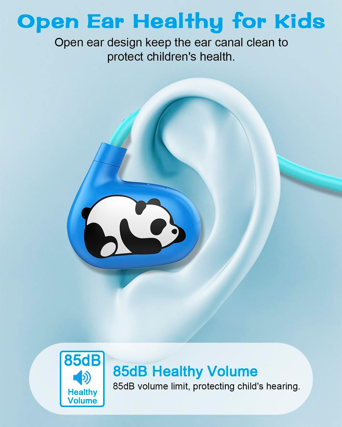 BANIGIPA Kids Headphones, Open Ear Headphones, Wireless Bluetooth 5.4 Headset w/Mic for Calling Studying Traveling, 13g Ultra-Light Comfort, 85dB Healthy Volume Control Protect Hearing, 10H Playtime - Image 2