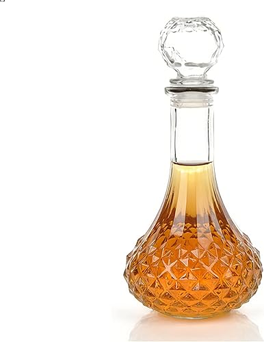 Decantador de botella de licor, decantador de cristal sin plomo, decantador de whisky con tapón de vidrio hermético, decantador de alcohol bourbon