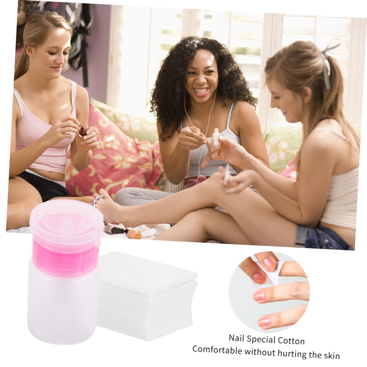 500pcs Nail Polish Wipes Removers Disposable Pads with Nail Polish Remover Bottle for Women for Manicure and Gel Removal Lightweight and Convenient for Home and Salon Use