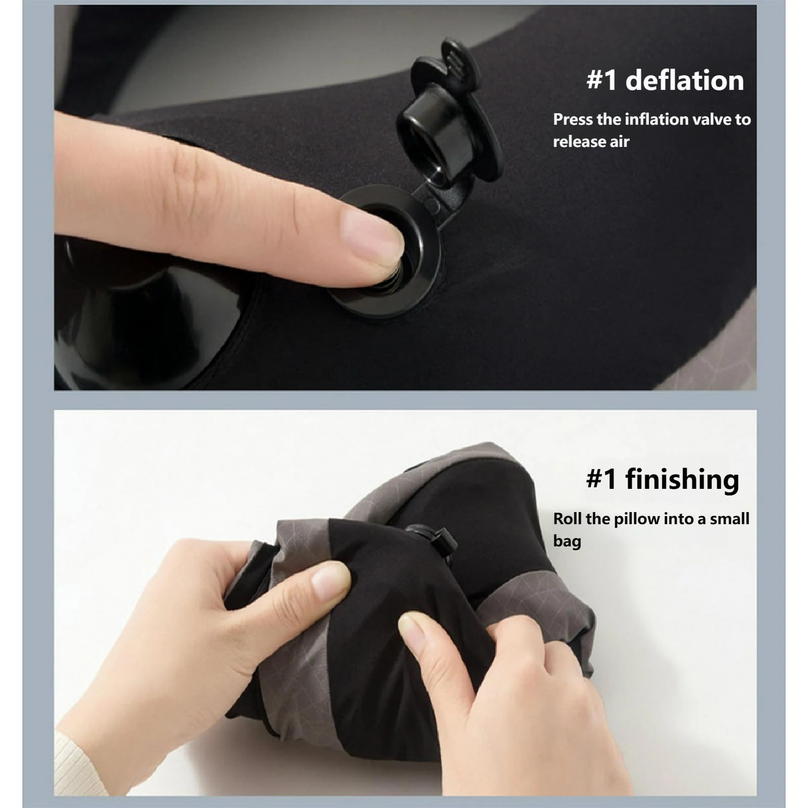 Oreiller Cervical De Voyage, Voyage Gonflable en Forme U avec Gonflage, Cou Avion-Oreiller Simple + Boîte Rangement