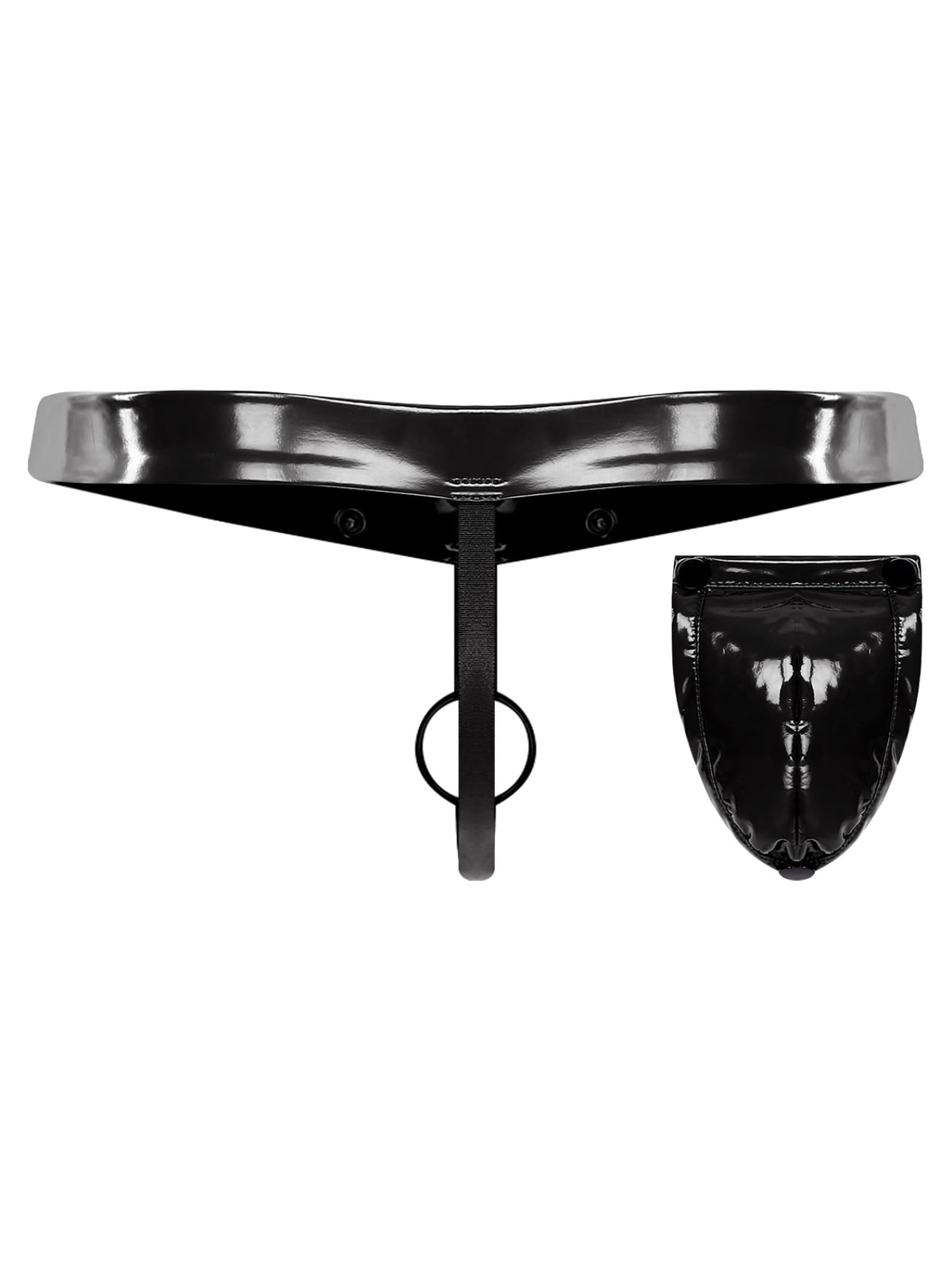 Herren Lackleder G-String Wetlook Slip T-Back Tanga Mit O-Ring Briefs Unterhose Jockstrap Mit Buckle Panty Unterwäsche