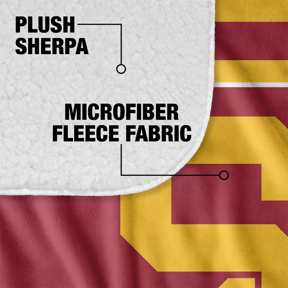 LOGOVISION Official Collegiate Primary Logo Collection Silky Touch Sherpa Back Super Soft Throw Blanket Collection - Image 4