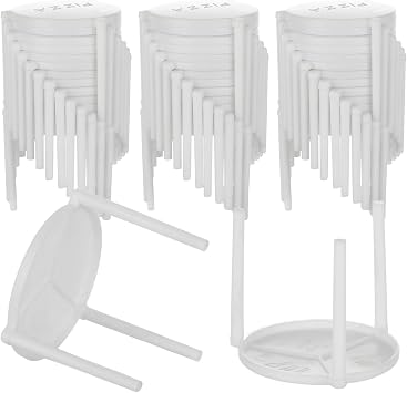 LOLYSIC 500PCS Pizza Saver, White Plastic Pizza Table Stand, Plzza Plastic Tripod, White Pizza Saver for Restaurant Container, Catering Boxes and Food Take Out