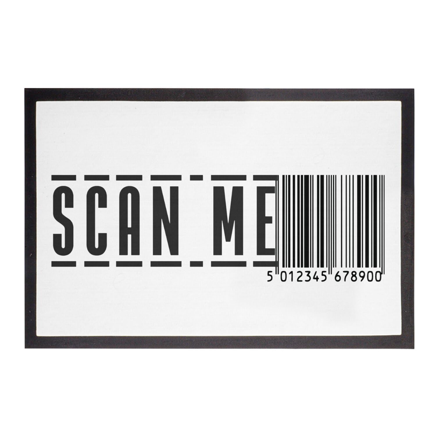 Paillasson Code Barre Scan Me Noir et Blanc - Tapis d'Entrée 60x40cm