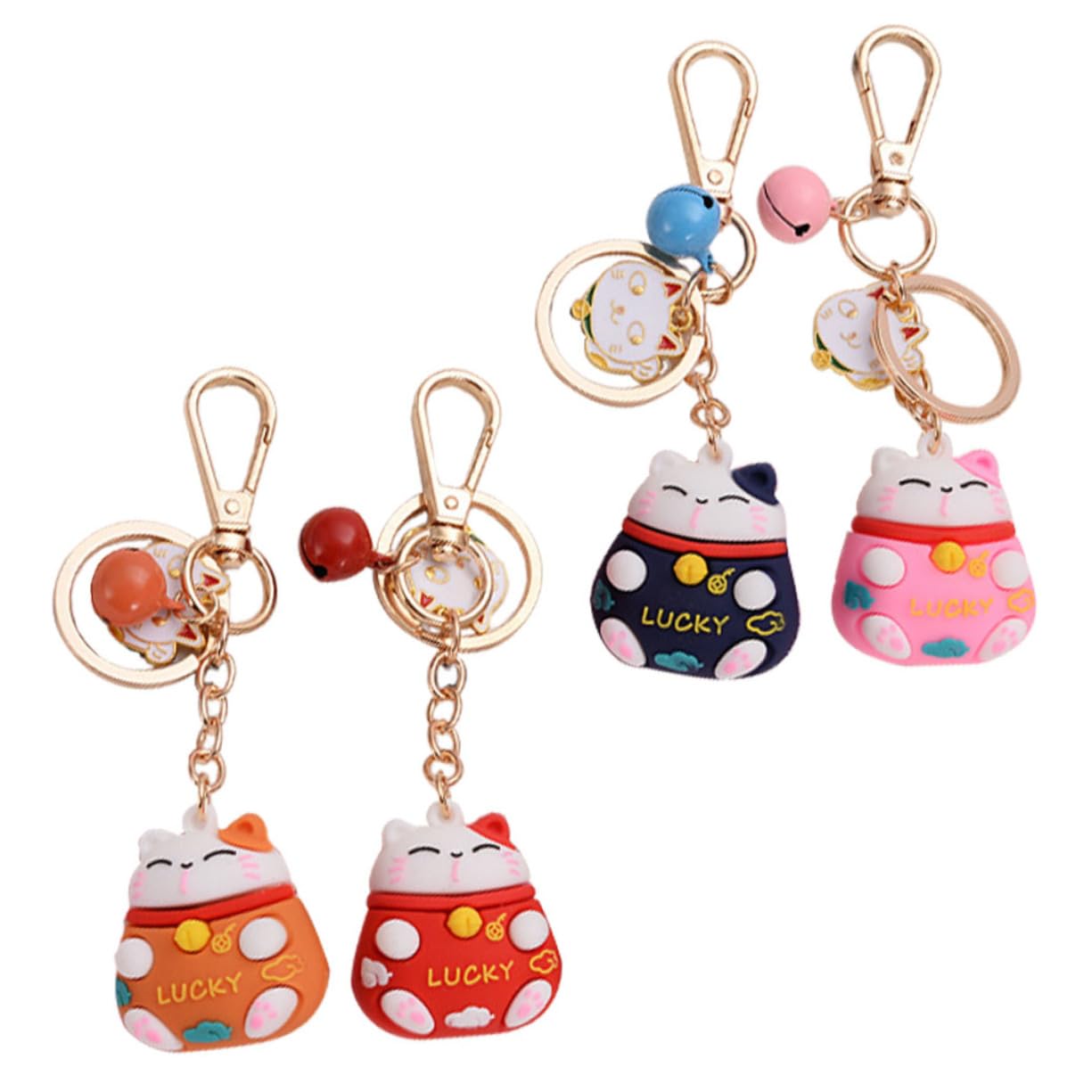 CALLARON 8 Stück Teiliges Lustiger Schlüsselanhänger mit Glückskatze Niedliches Bag Hanging Pendant Kreativer Taschenanhänger Dekorativer Schlüsselring für Mädchen und Frauen