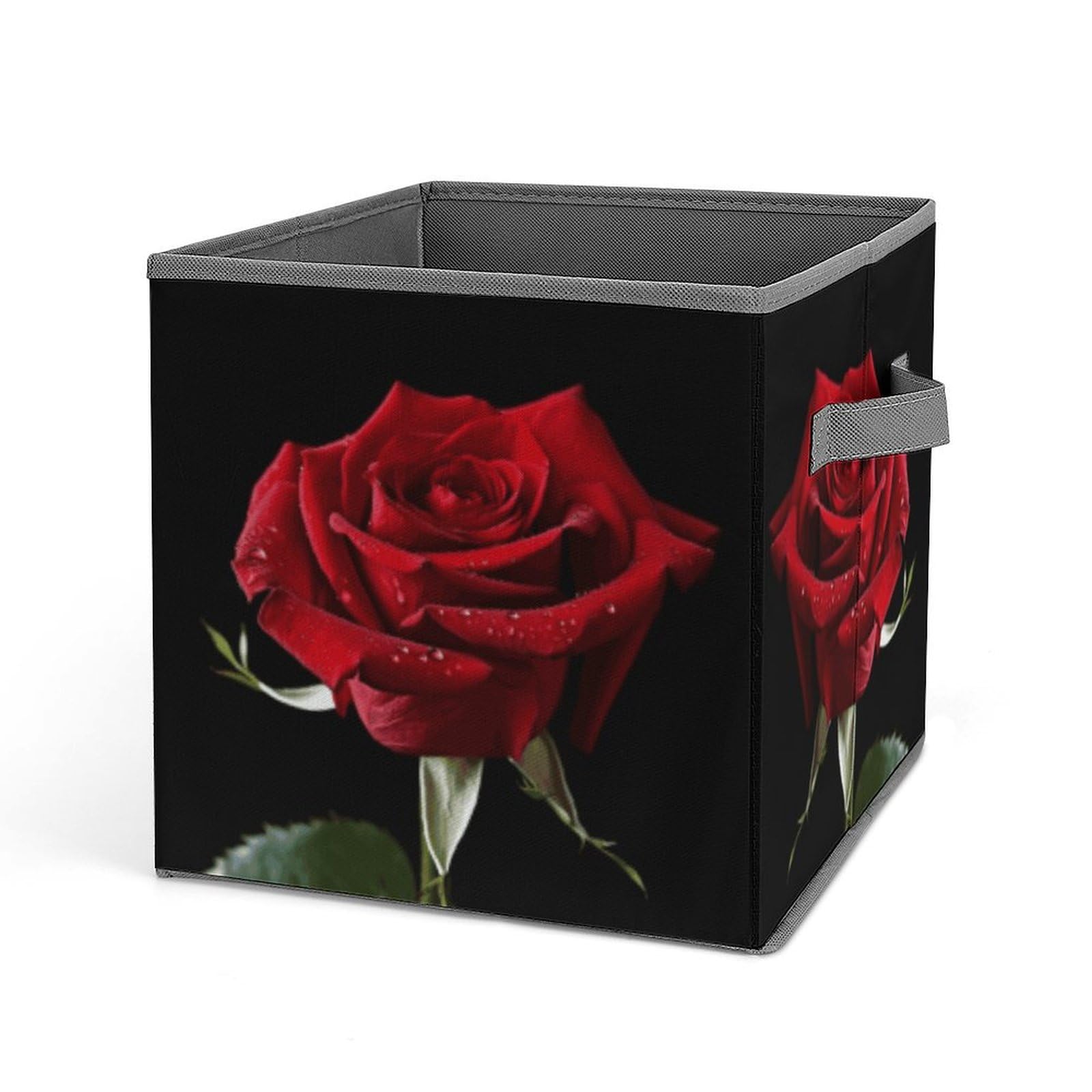 Bac de rangement empilable pour vêtement et placard pliable noir et rose