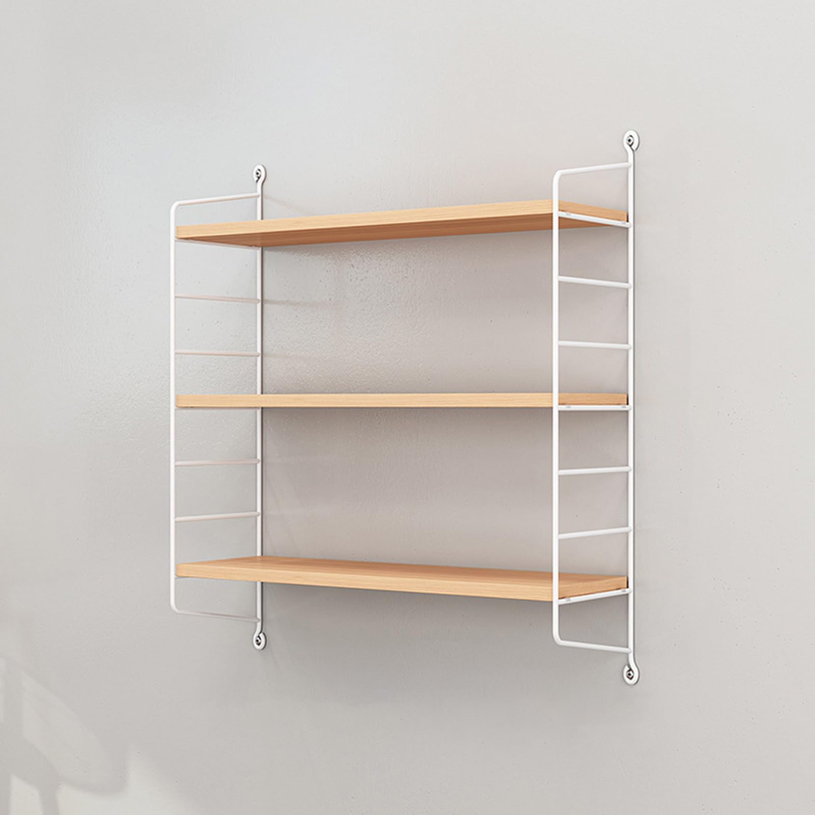 Amazon｜ウォールシェルフ オープンシェルフ 壁を傷つけない 高さ調節