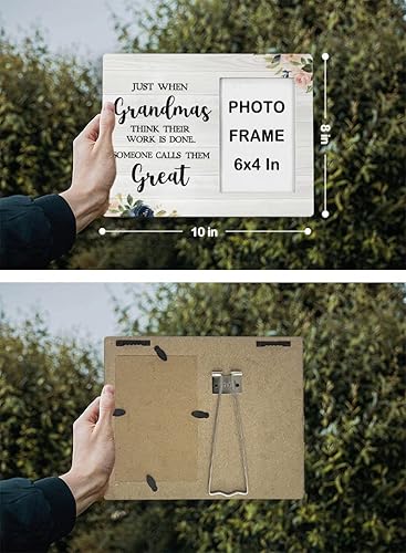 Miniatura 5 de FONDCANYON Justo cuando las abuelas piensan que su trabajo está hecho, alguien las llama abuelas geniales Marco de foto para anuncio de embarazo,