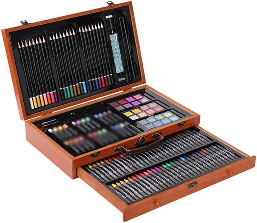 JSEIAJB 142pcs/set Artist Drawing Kit Colored Pencil Crayon Oil Pastel Paint Brush