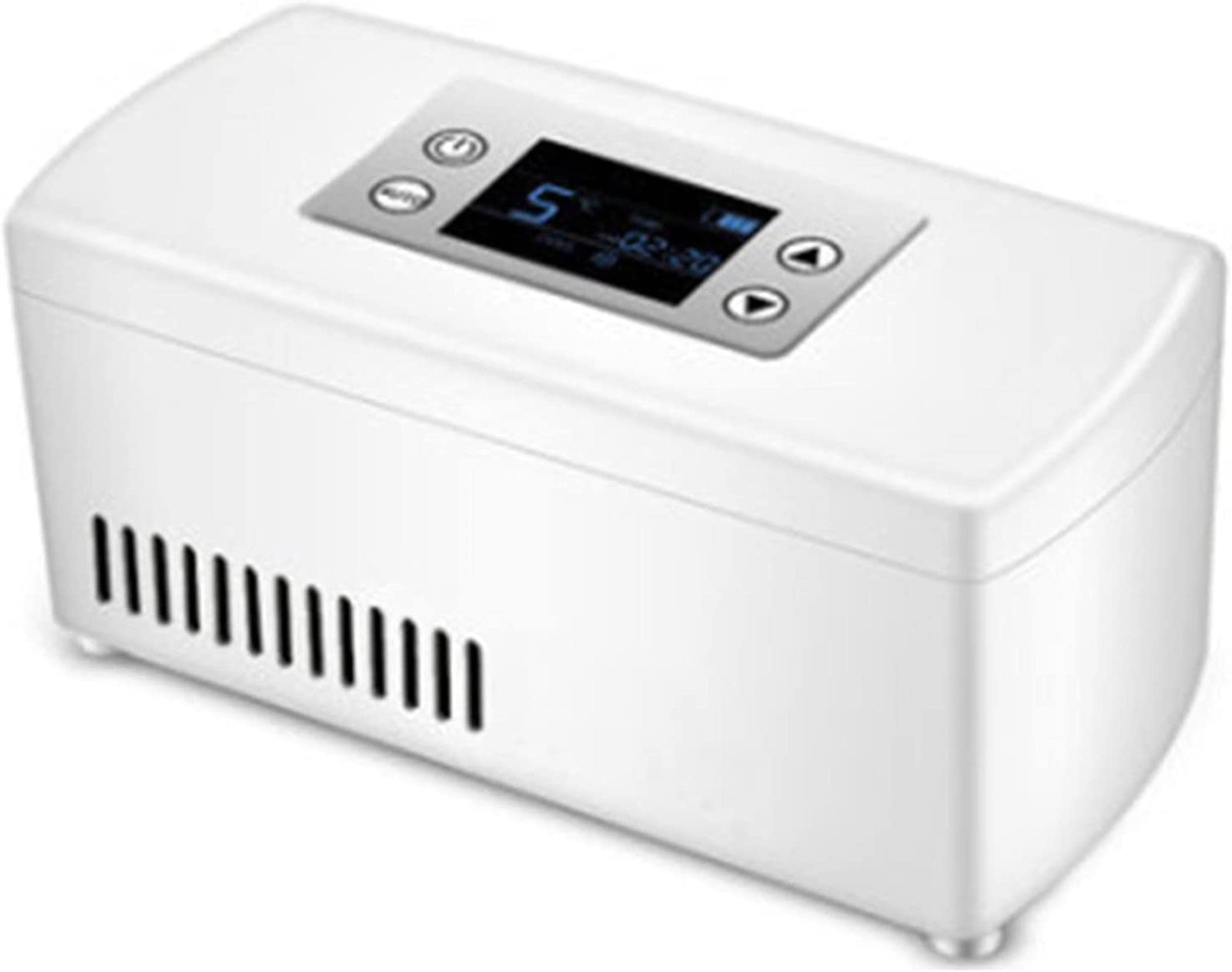 Insulin Cool Box, Portable Electric Cool Box for Car Thermostat 2-8 Degrees with Insulin, for Interferon, Growth Hormone, Vaccine, Eye Drops, Summer Travel, Work, B-Singlebattery