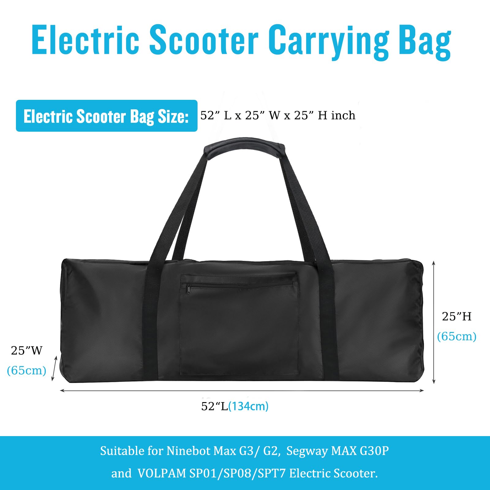 Kingling Electric Scooter Bag, Waterproof Heavy Duty Electric Scooter Accessories for Adults, Large Capacity Carrying Bag Escooter Storage Backpack for Commuting & Travel-52 L x 25