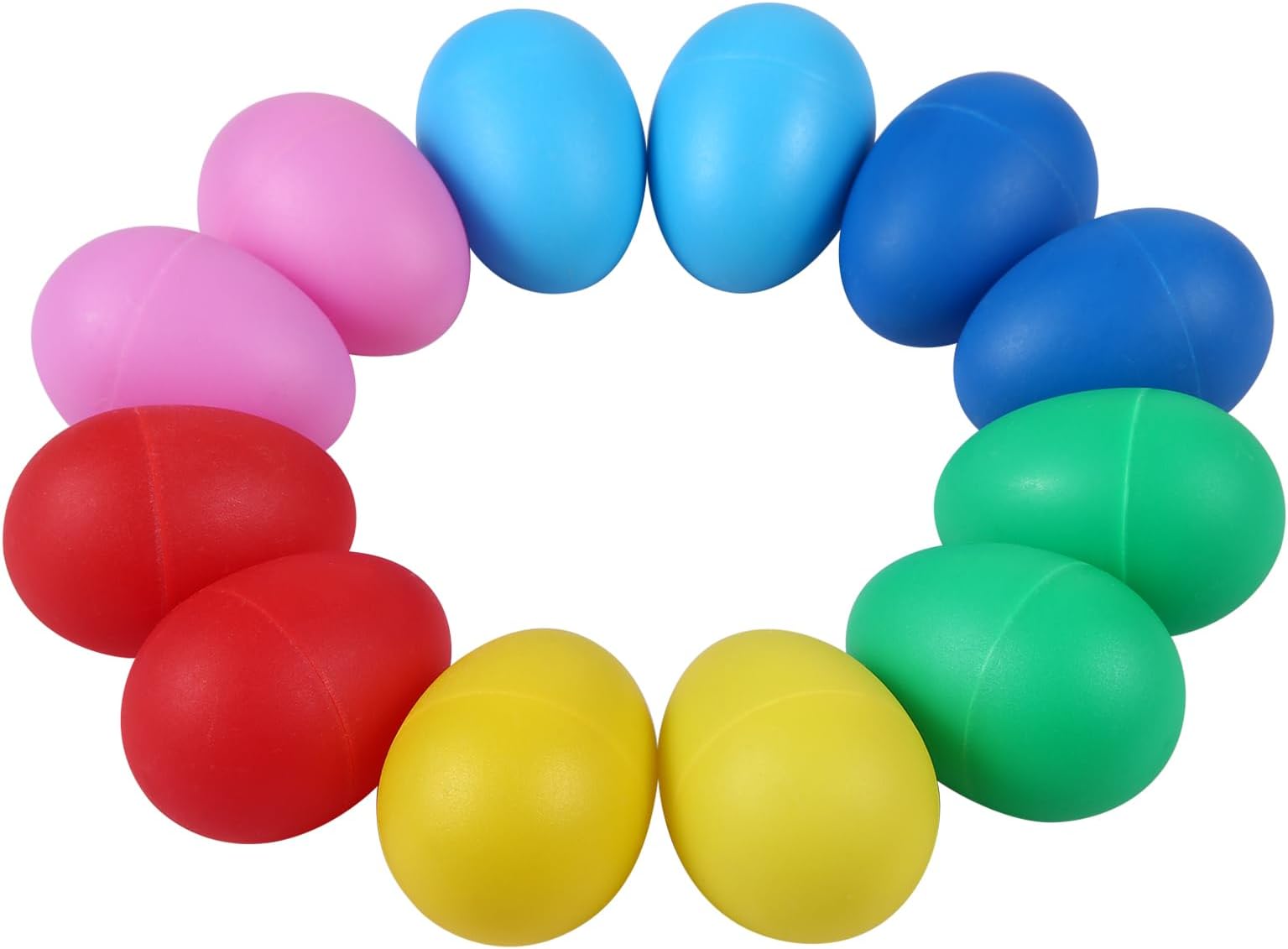 Graflsoa 12 Pieces Egg Shakers Musical Instruments Percussion Egg for Kids Toys Plastic Egg Shaker for Learning DIY Painting, Classroom Music, Rhythm, 6 Colors