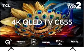 Smart TV TCL 55 Polegadas QLED 4K C655 WiFi Bluetooth Google TV HDR10+ Subwoofer Dolby Atmos 55C655